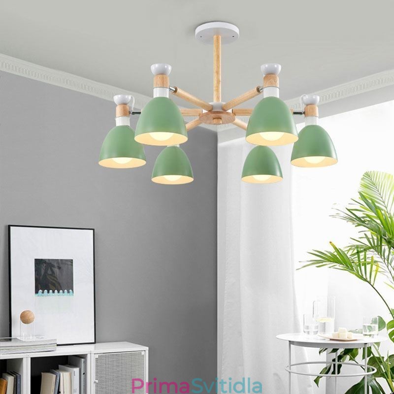 Kreativní dřevěný lustr Nordic Macaron Pendant Light