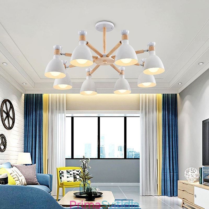 Kreativní dřevěný lustr Nordic Macaron Pendant Light