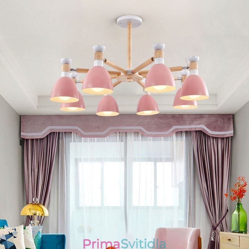 Kreativní dřevěný lustr Nordic Macaron Pendant Light