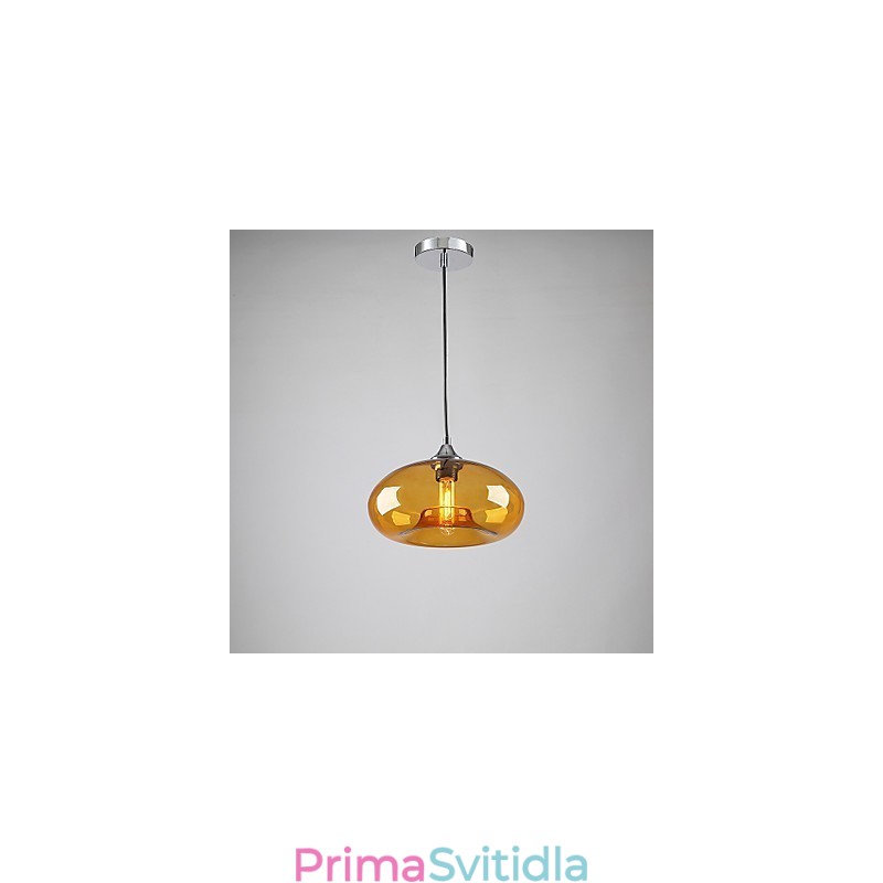 Moderní charakteristický 1 světelný přívěsek s průhledným skleněným stínidlem