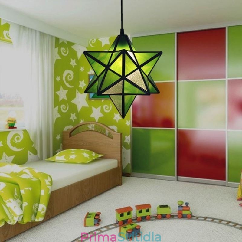 Evropské závěsné svítidlo z barevného skla Creative hvězda závěsné svítidlo