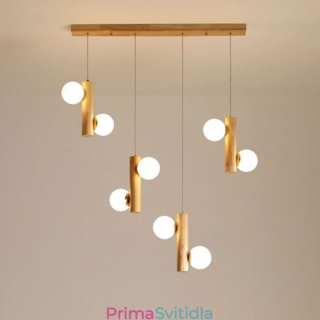 Dřevěný přívěsek Light Magic Bean Cluster Stropní světelný ostrov Dřevěný přívěsek Light Magic Bean Cluster Stropní světelný ostrov