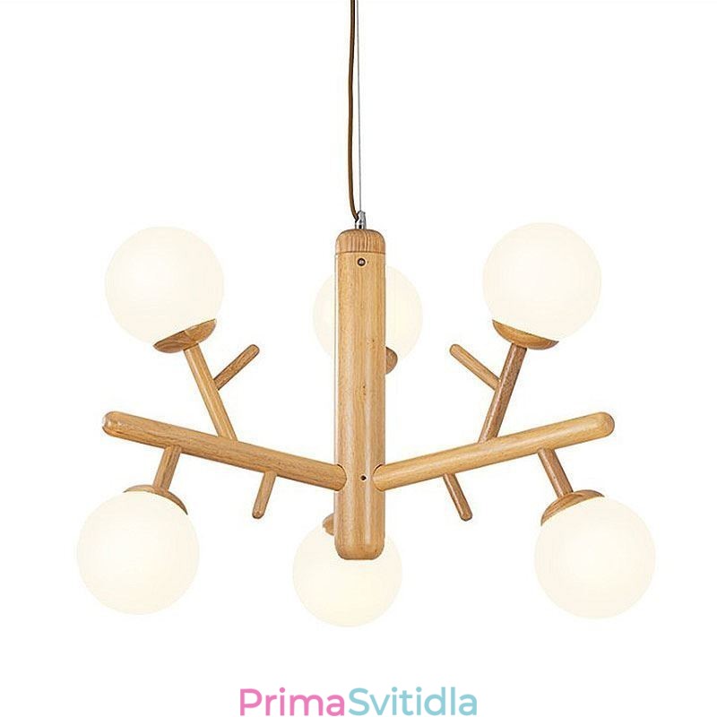 Dřevěné závěsné svítidlo Nordic Creative