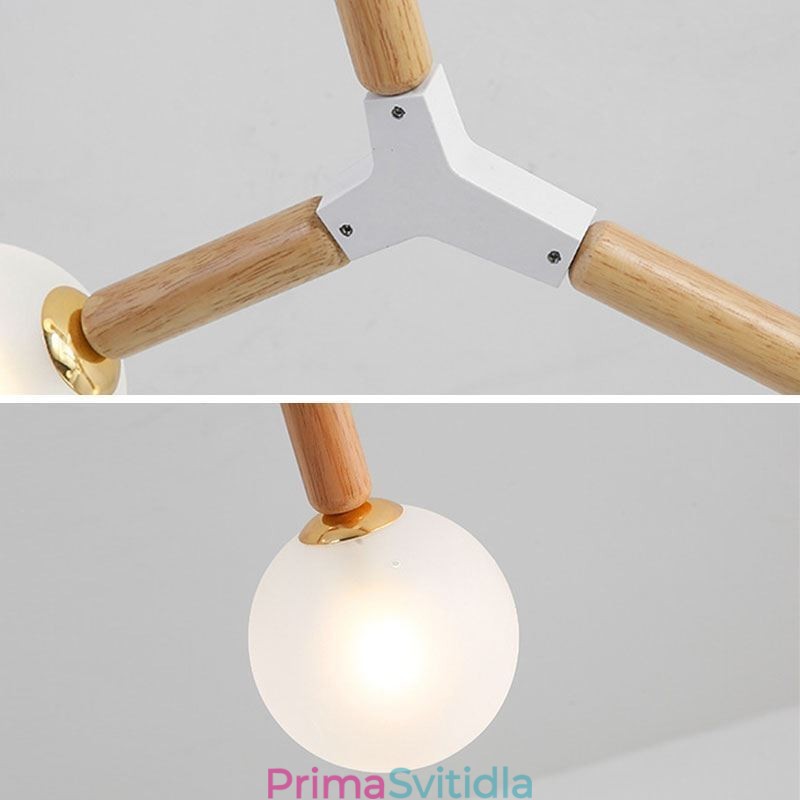 Závěsné svítidlo Nordic Magic Bean Kreativní dřevěné osvětlení