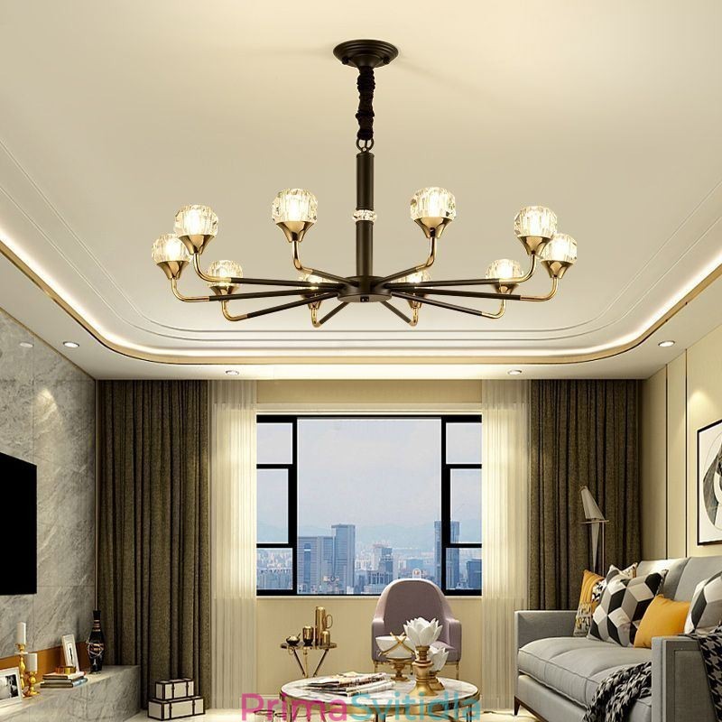 Moderní křišťálové závěsné svítidlo Elegantní křišťálový lustr