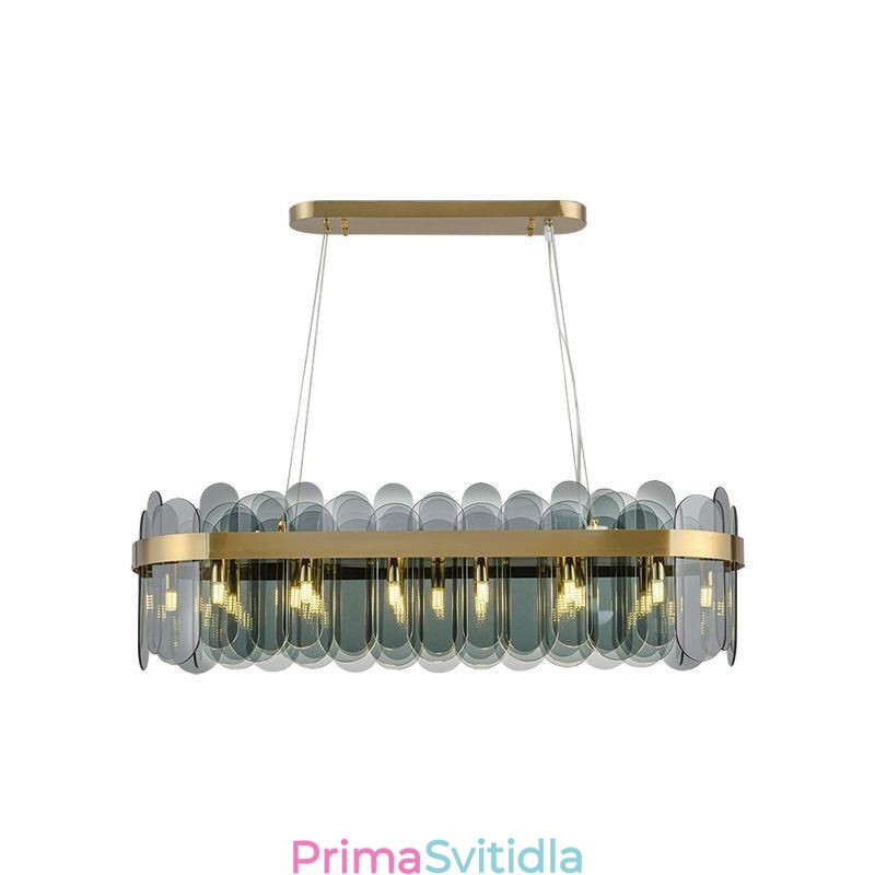 Minimalistické skleněné závěsné svítidlo Jedinečná barva obdélníkový stropní světelný ostrov