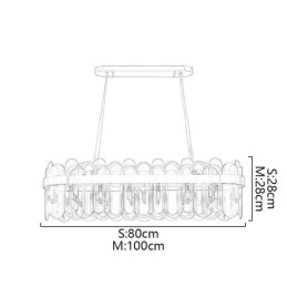 Minimalistické skleněné závěsné svítidlo Jedinečná barva obdélníkový stropní světelný ostrov