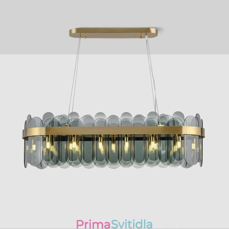 Minimalistické skleněné závěsné svítidlo Jedinečná barva obdélníkový stropní světelný ostrov