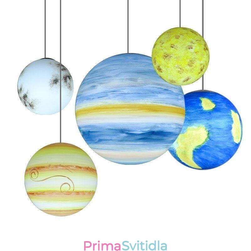 Závěsná lampa Nordic Planet Design Jedinečný lustr Planety sluneční soustavy