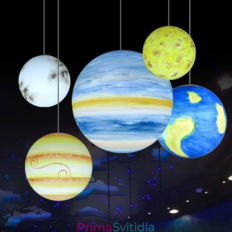 Závěsná lampa Nordic Planet Design Jedinečný lustr Planety sluneční soustavy