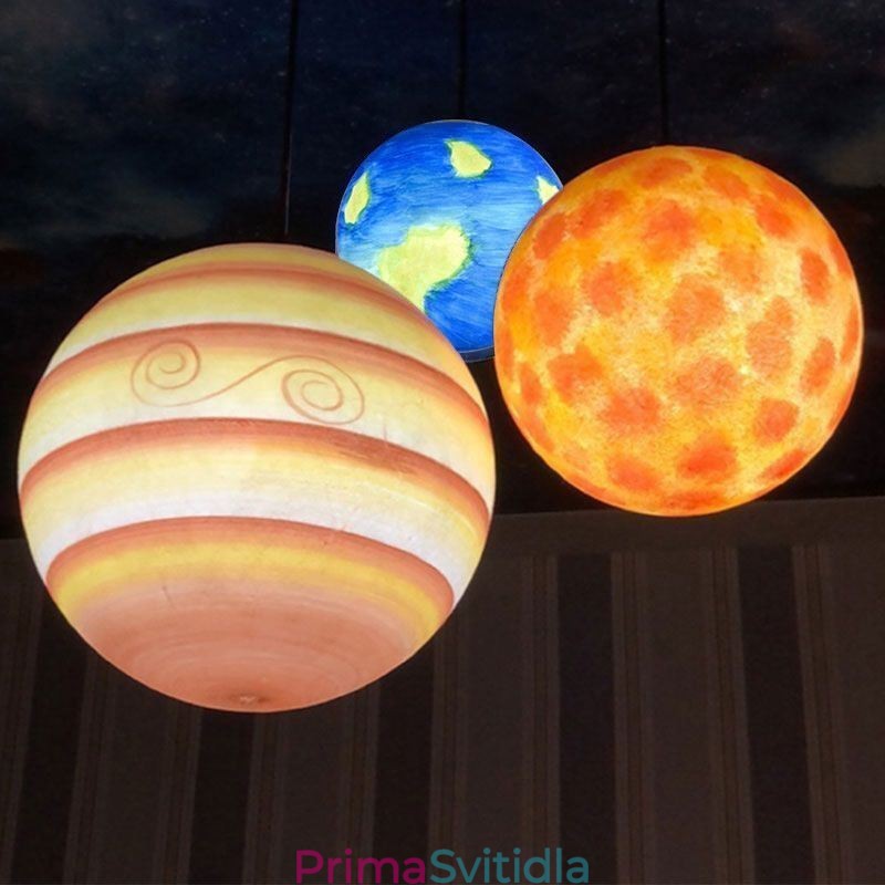 Závěsná lampa Nordic Planet Design Jedinečný lustr Planety sluneční soustavy