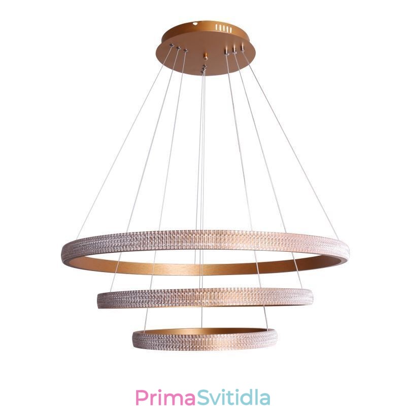 Moderní závěsné svítidlo akrylové 3 kroužky 80+60+40cm