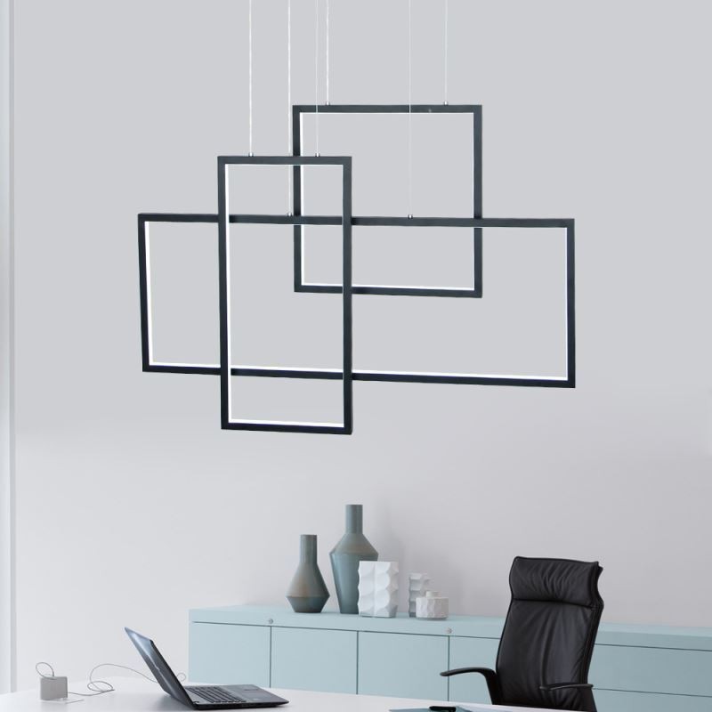 Severské závěsné svítidlo Geometrické čtvercové závěsné svítidlo