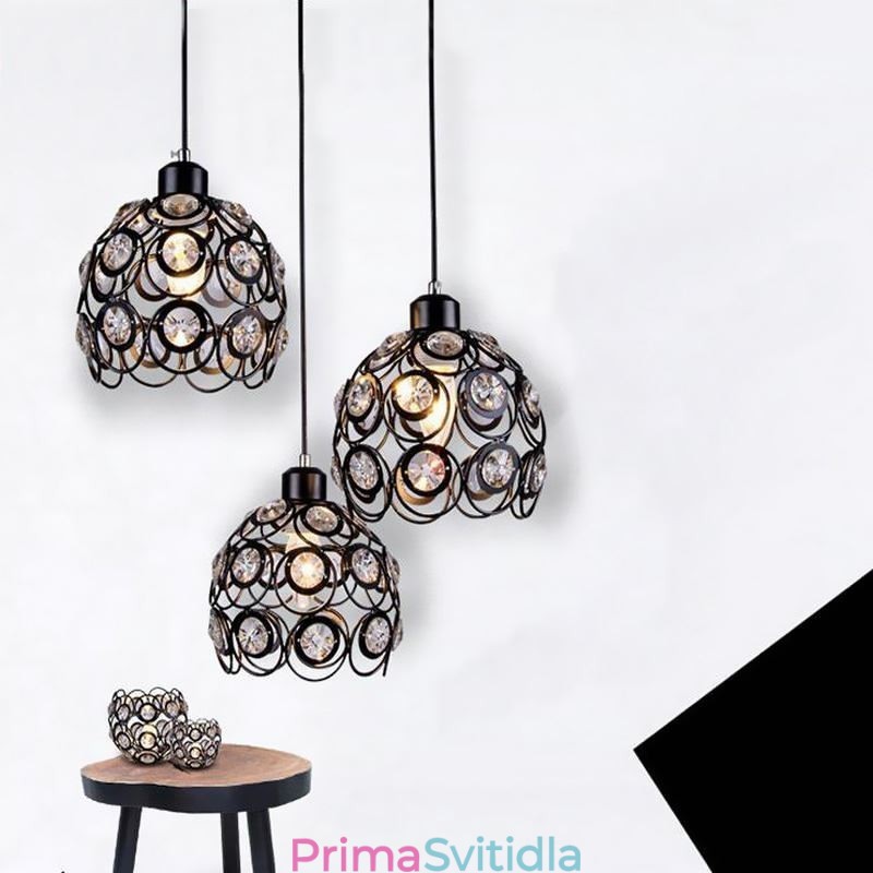 Duté křišťálové železné závěsné lampy ostrov nápady