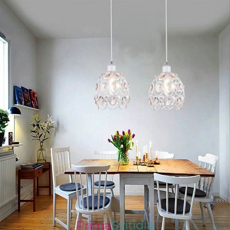 Duté křišťálové železné závěsné lampy ostrov nápady