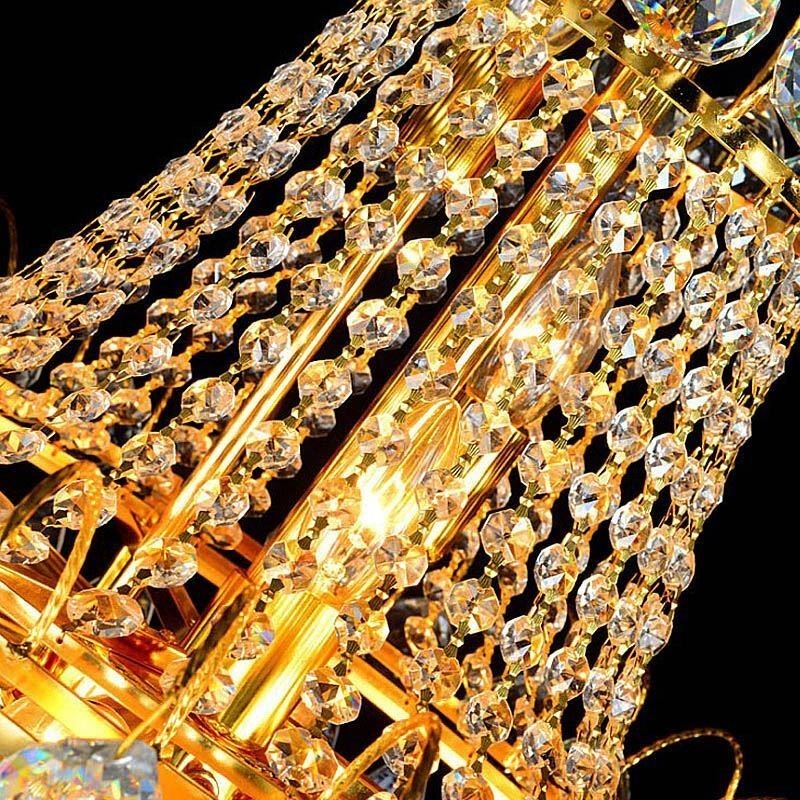 Evropský dlouhý závěsný křišťálový lustr
