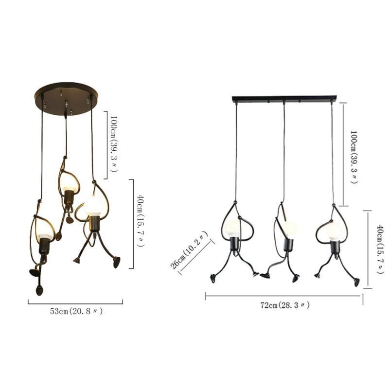 Moderní závěsné světlo Creative Little Man Tvar lampy Individuální domácí světlo