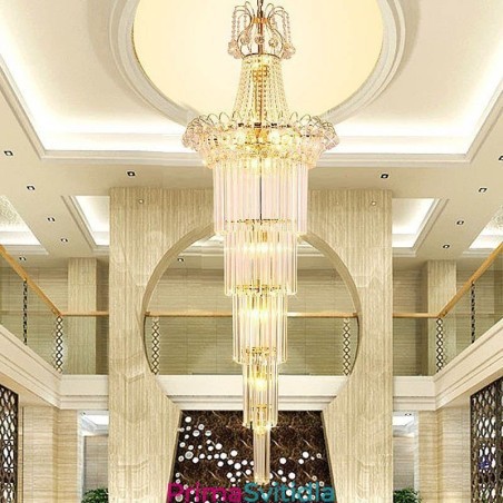 Elegantní dlouhý závěsný křišťálový lustr Elegantní dlouhý závěsný křišťálový lustr