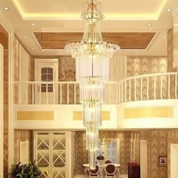 Elegantní dlouhý závěsný křišťálový lustr