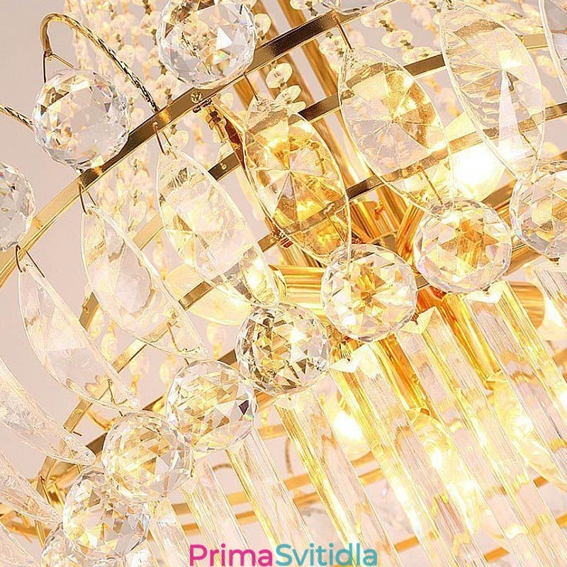 Elegantní dlouhý závěsný křišťálový lustr