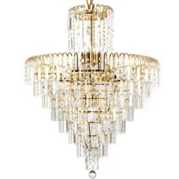 Moderní elegantní křišťálový závěsný kónický lustr