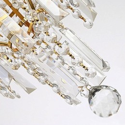 Moderní elegantní křišťálový závěsný kónický lustr