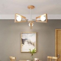 Moderní lustr ve tvaru vějíře Elegantní dřevěné závěsné svítidlo