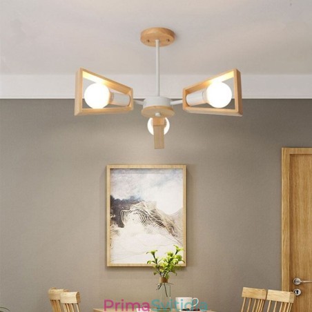 Moderní lustr ve tvaru vějíře Elegantní dřevěné závěsné svítidlo Moderní lustr ve tvaru vějíře Elegantní dřevěné závěsné svítidlo