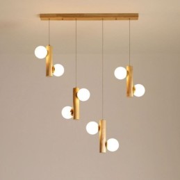 Dřevěný přívěsek Light Magic Bean Cluster Stropní světelný ostrov