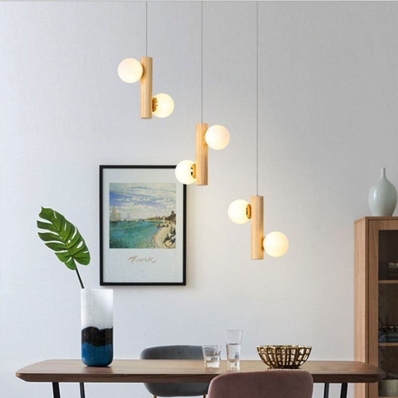 Dřevěný přívěsek Light Magic Bean Cluster Stropní světelný ostrov