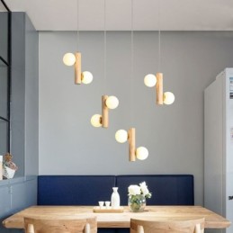 Dřevěný přívěsek Light Magic Bean Cluster Stropní světelný ostrov