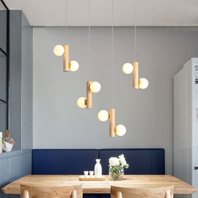 Dřevěný přívěsek Light Magic Bean Cluster Stropní světelný ostrov