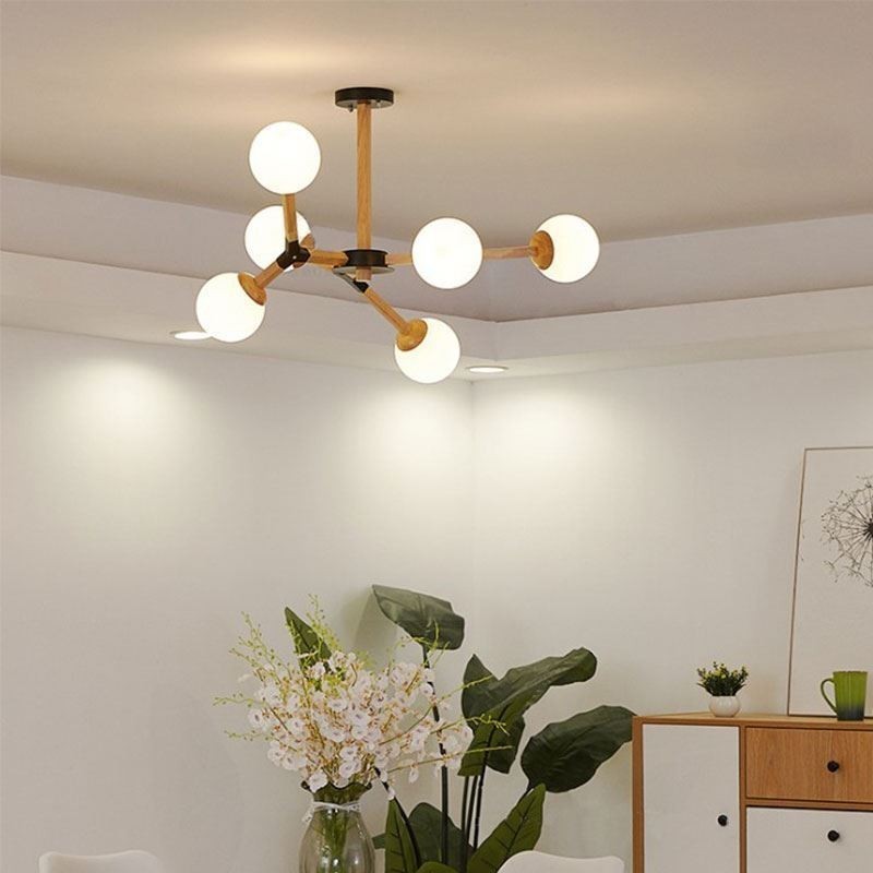 Kreativní dřevěné svítidlo s přívěskem Nordic Magic Bean Light