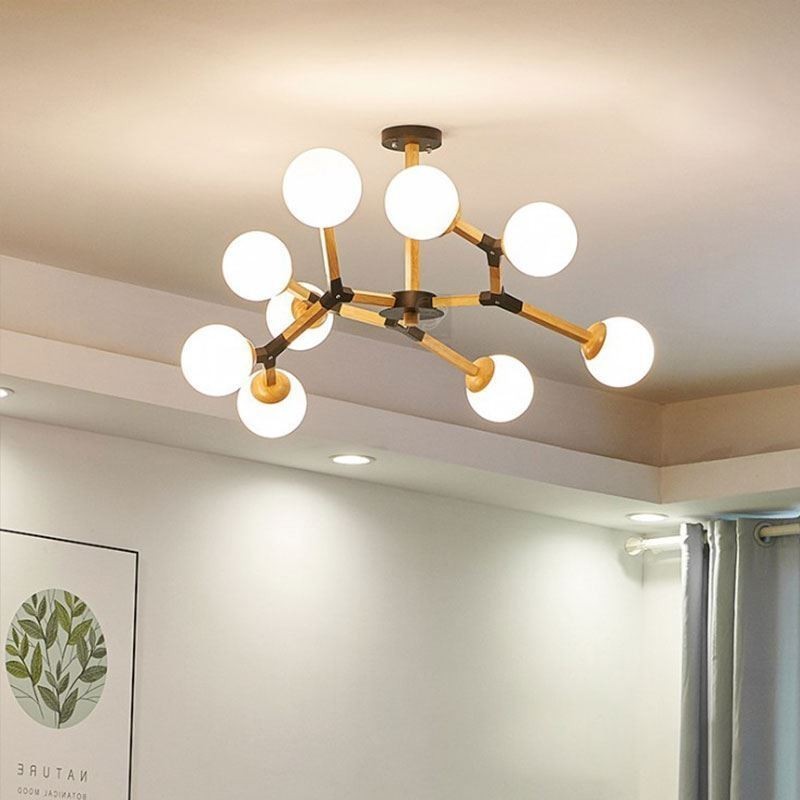 Kreativní dřevěné svítidlo s přívěskem Nordic Magic Bean Light
