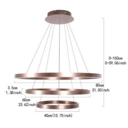 Závěsná lampa na kreslení Craft 3 kroužky 80+60+40cm