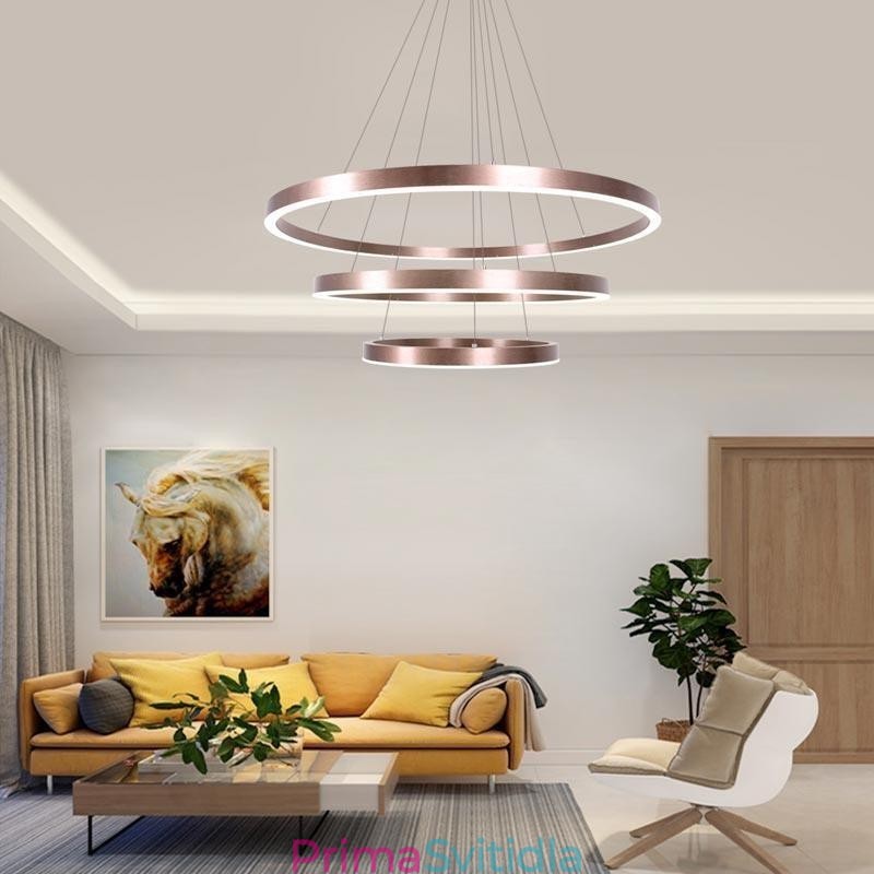 Závěsná lampa na kreslení Craft 3 kroužky 80+60+40cm
