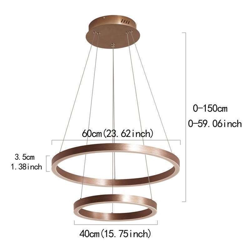 Přívěsek Light Drawing Craft 2 rings Lamp 60+40cm
