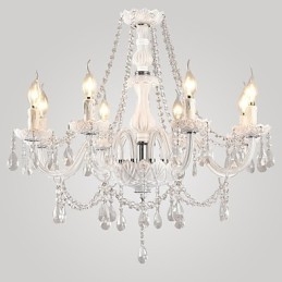 Lustr White Crystal Modern Living 8 světel
