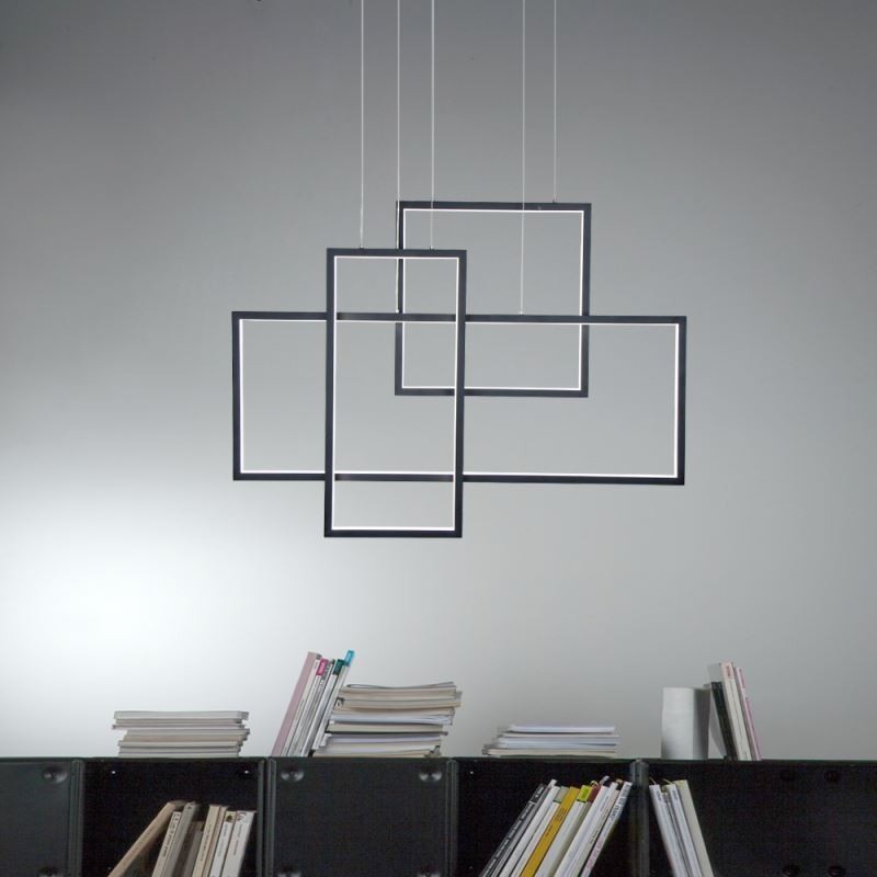 Severské závěsné svítidlo Geometrické čtvercové závěsné svítidlo