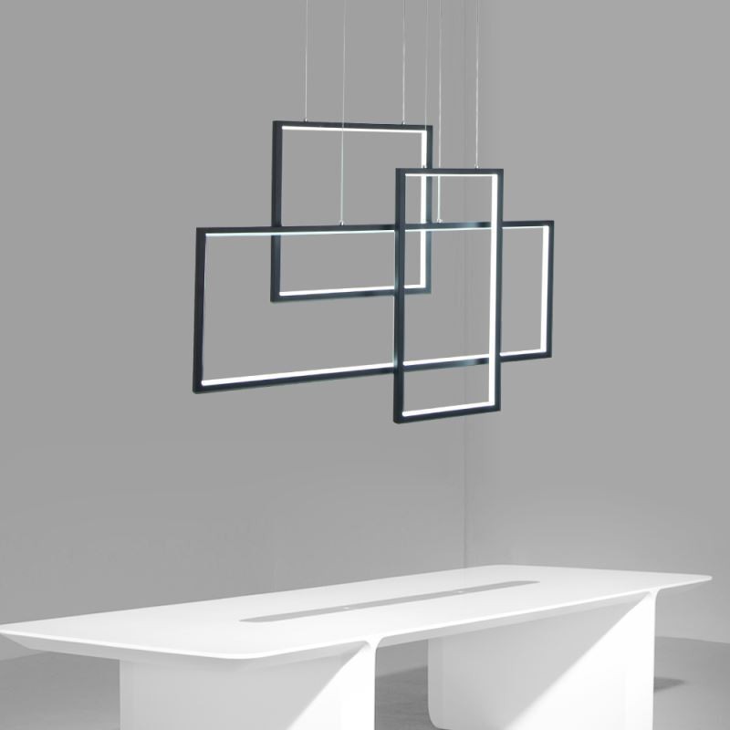 Severské závěsné svítidlo Geometrické čtvercové závěsné svítidlo