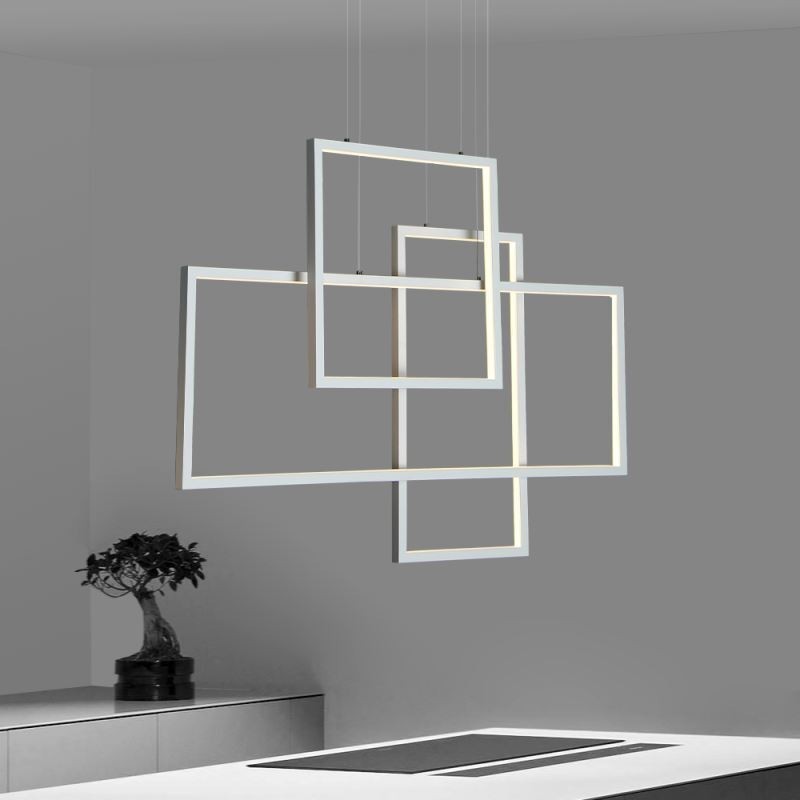 Severské závěsné svítidlo Geometrické čtvercové závěsné svítidlo
