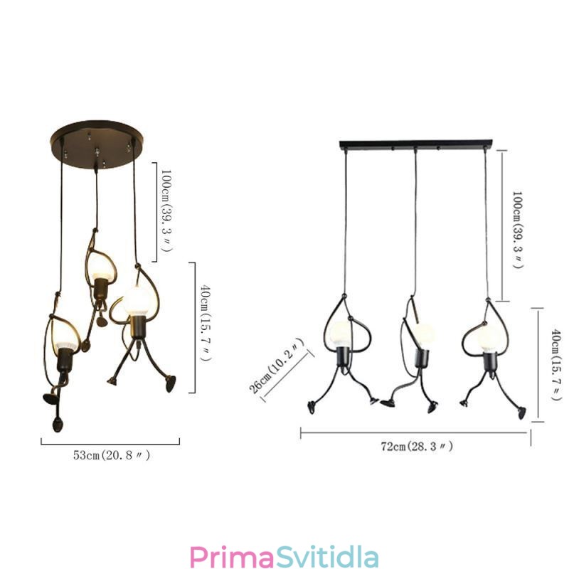 Moderní závěsné světlo Creative Little Man Shape Lampa Individual Home Light