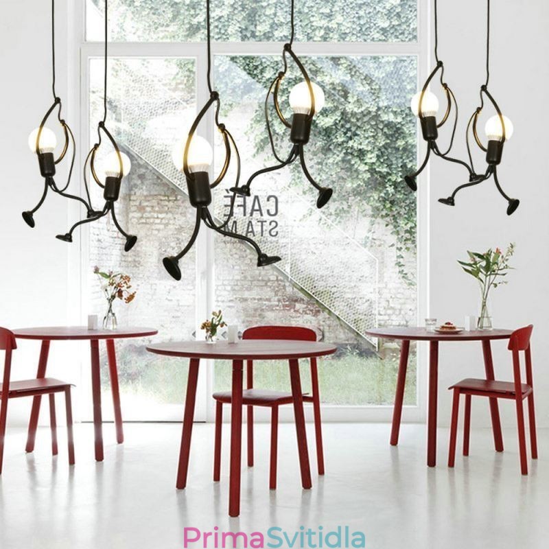 Moderní závěsné světlo Creative Little Man Shape Lampa Individual Home Light