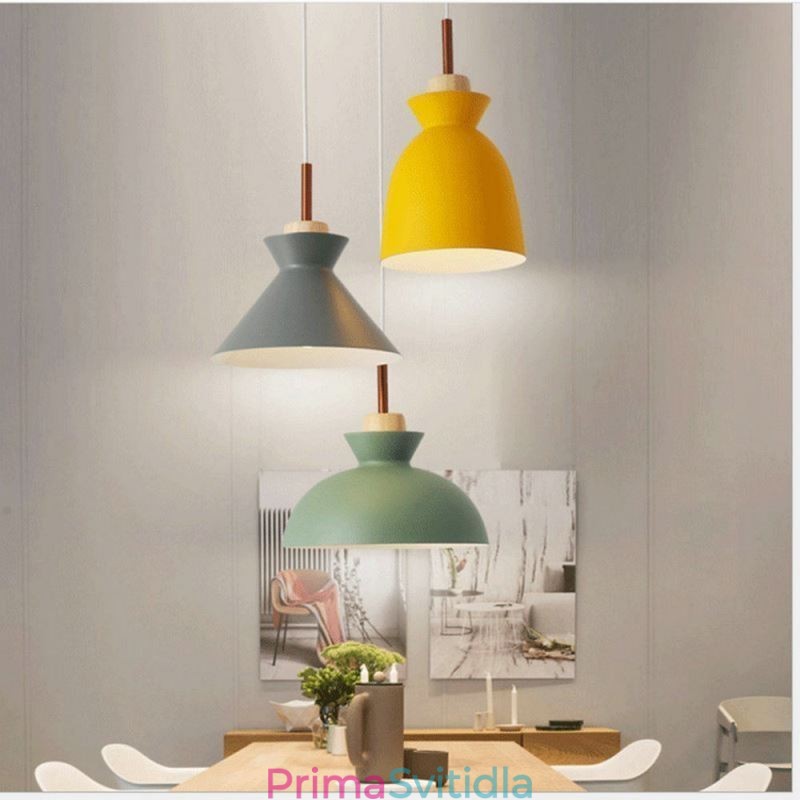 Závěsné světlo Nordic Metal Dome Macaron Colors Lamp Light