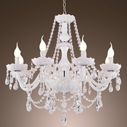 Lustr White Crystal Modern Living 8 světel