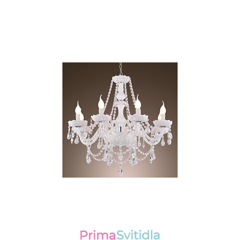 Lustr White Crystal Modern Living 8 světel