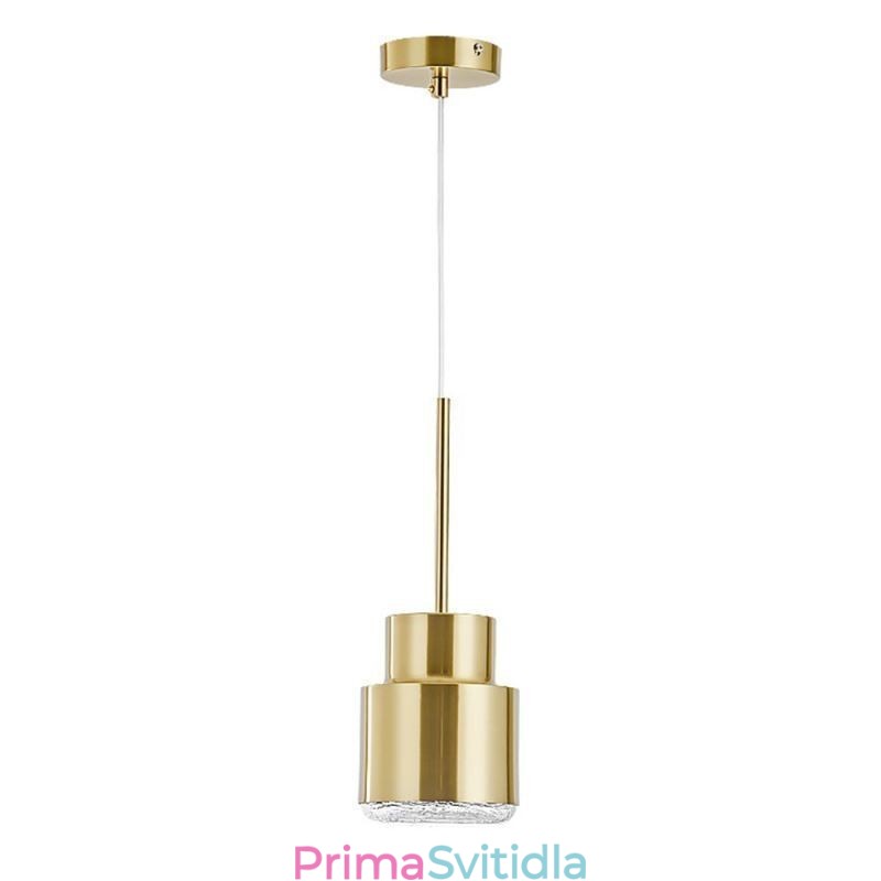 Postmoderní skleněné závěsné světlo Zlatá válcová lampa Jasné osvětlení