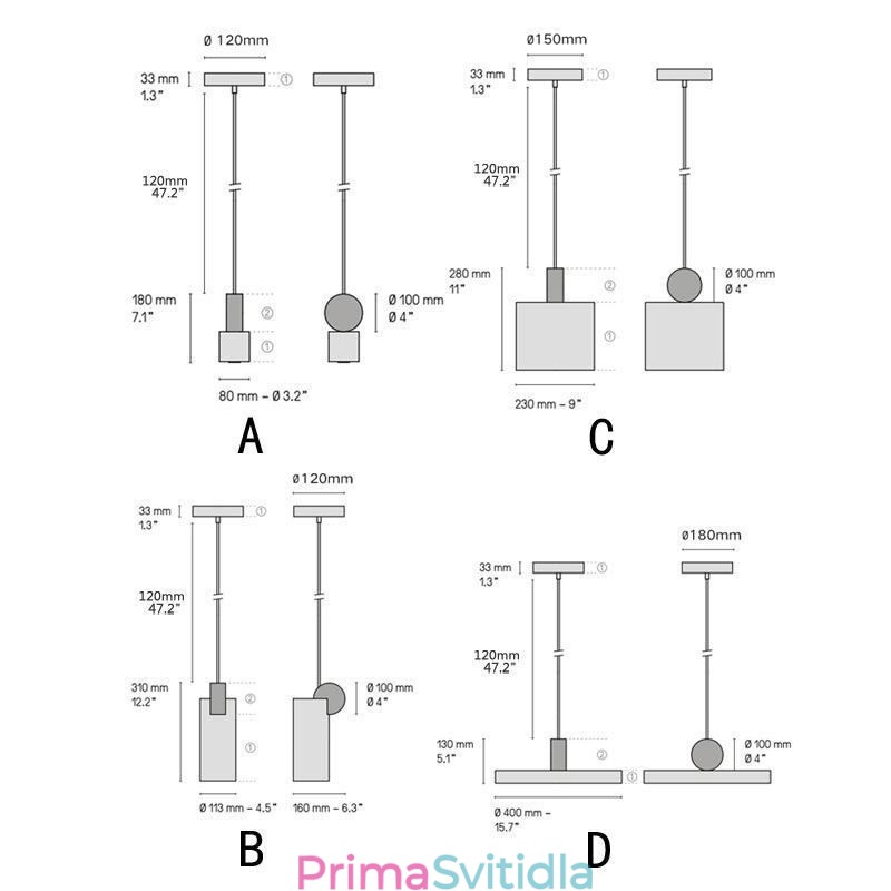 Moderní závěsné svítidlo Nordic Akrylová lampa Geometry Lighting Light