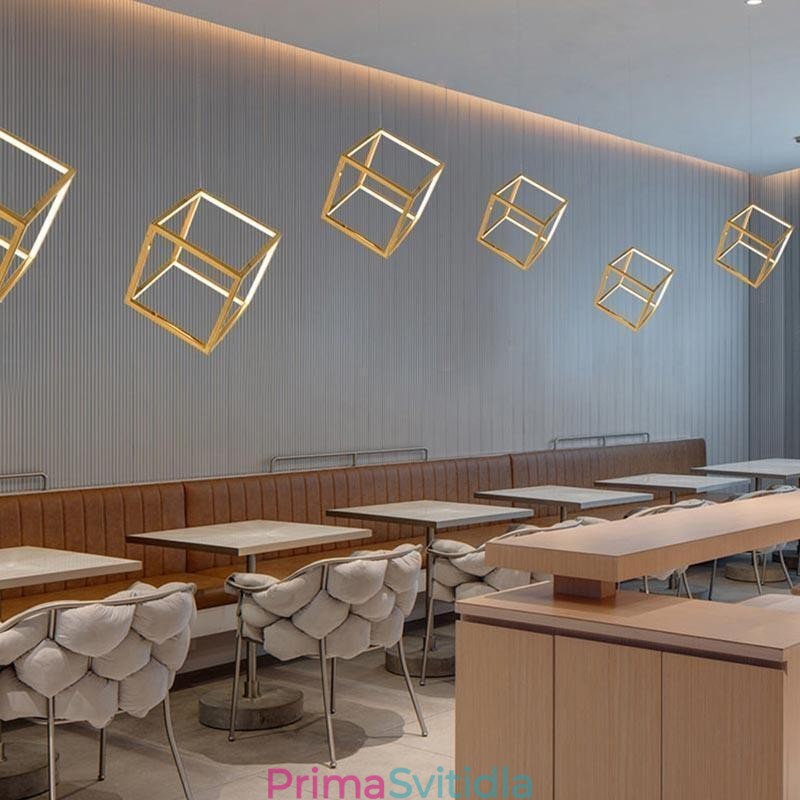 Postmoderní závěsné svítidlo Geometrické zlaté závěsné světlo