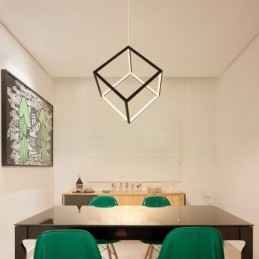 Černé závěsné svítidlo Geometric Cube Lighting LBY18069